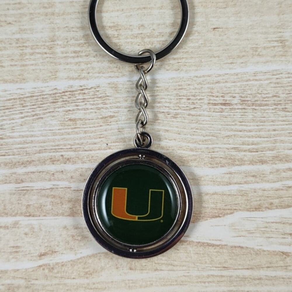 University of Miami Hurricanes Aminco Spinning Key Ring Keychain NCAA Gift